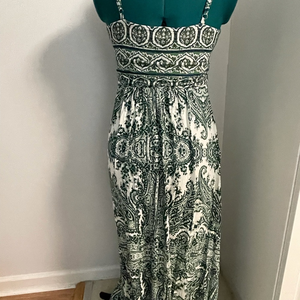 Anthropologie Moulinette Soeurs Ladies Brisbane Green Paisley Maxi Dress NWT